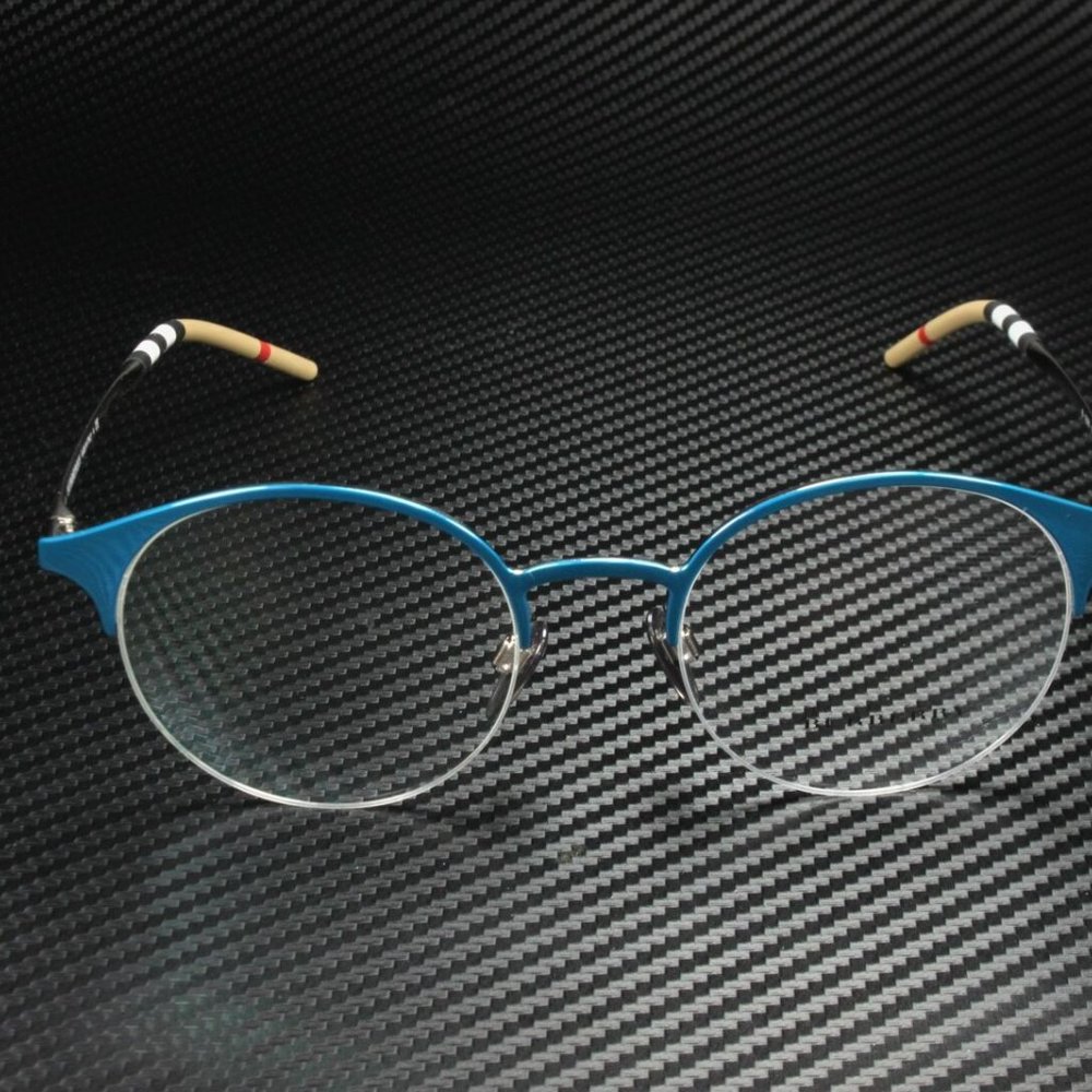 Burberry Silver and Sky Blue 51mm Eyeglasses - Picture 2 of 5